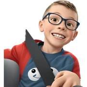 smiling boy in car interior sticker