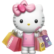 Hello kitty with shopping  sticker