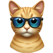 Cat with sunglasses sticker