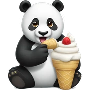 Panda eating ice cream sticker