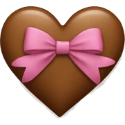Brown heart with bow sticker