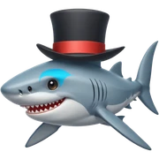 Shark with a top hat sticker