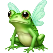 Light green Fairy frog with wings sticker