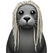 Seal with dreads sticker