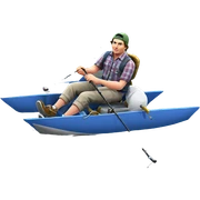 boy fishing with rod sticker