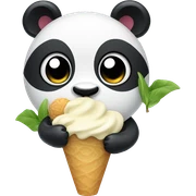 Panda eating ice cream sticker