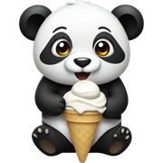 Panda eating ice cream sticker
