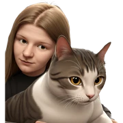 girl with cat indoors sticker