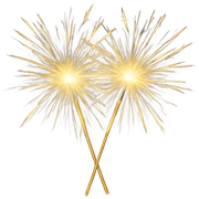 Golden new year sparklers sticker