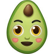 Avocado with makeup sticker