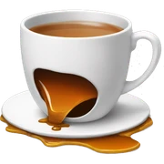 Spilled cup of tea sticker