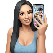 smiling girl with phone indoors sticker
