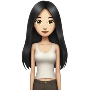Skinny Chinese lady with long black hair sticker