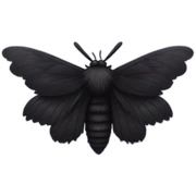 Black fluffy moth sticker