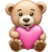 pink heart with teddy bear sticker
