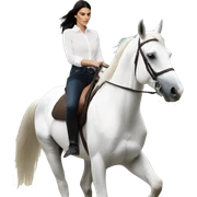Kendall Jenner riding white horse sticker