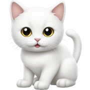 White cute cat white sticker
