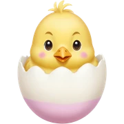 pastel colored chick in egg sticker