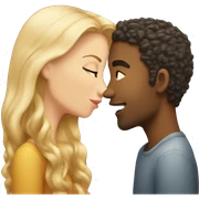 A girl with light skin and light hair kisses a guy with light skin and light hair sticker