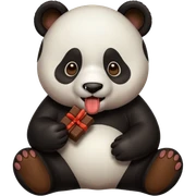 Panda eating Chocolate poo poo pee pee sticker