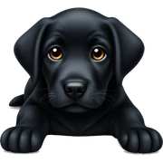 Black Labrador puppy laying  sticker