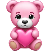 pink teddy bear with hearts sticker