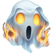 Ghost on fire sticker
