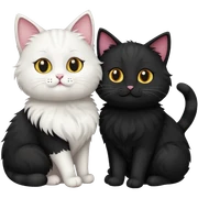 White cat and a black cat sticker