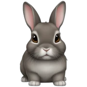 Netherland dwarf bunny with grey/brown fur sticker
