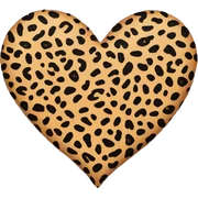 cheetah print heart sticker