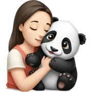 Panda kissing baby panda sticker
