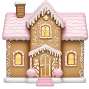 light pink and gold and white gingerbread house sticker