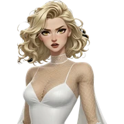 blonde girl in white dress sticker
