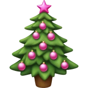 christmas tree with pink ornaments  sticker