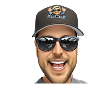happy boy with sunglasses and hat sticker