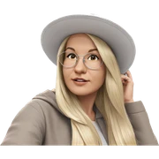blonde girl in indoor hat sticker
