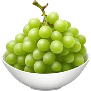 bowl of green Grapes in white bowl sticker