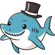 Shark with a top hat sticker