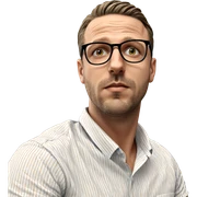 man in striped white shirt sticker