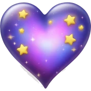 Iridescent heart with twinkle stars sticker