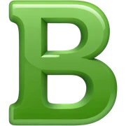 Letra B na cor verde e fonte arial  sticker