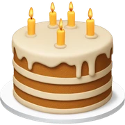 Beige birthday cake sticker