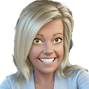 blonde girl smiling in car sticker