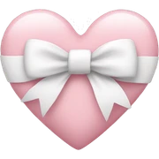 Pastel pink heart with white bow sticker