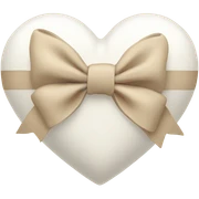 white heart with beige bow sticker