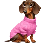 Dachshund wear pink sweater sticker