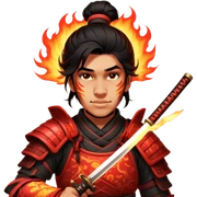 Fire-Wielding Samurai sticker