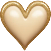 Beige heart sparkly sticker