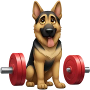 german shepherd lifting weights sticker