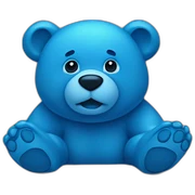 All blue bear, solid blue sticker